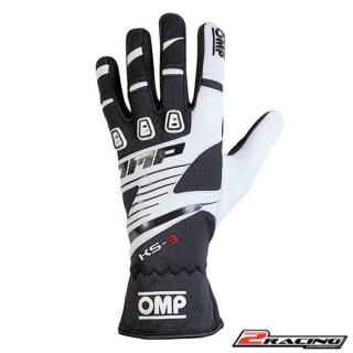 Dětské Kartingové rukavice OMP KS-3 černá bílá