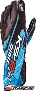 Dětské Kartingové rukavice OMP KS-2 Art modrá černá