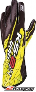 Dětské Kartingové rukavice OMP KS-2 Art žlutá černá