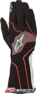 Kartingové rukavice Alpinestars Tech 1K v2 červená černá bílá