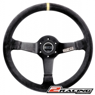 Semišový závodní volant Sparco R345 Monza tříramenný 350/63mm