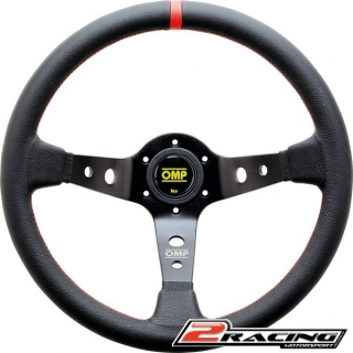 Kožený závodní volant OMP Corsica tříramenný 350/95mm