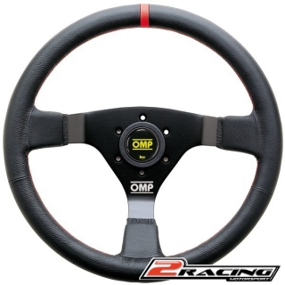 Kožený závodní volant OMP WRC tříramenný 350/70mm