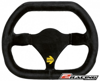 Semišový závodní volant Momo Model 29 plochý tříramenný 270/0mm