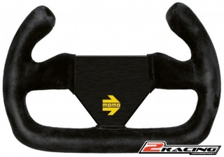 Semišový závodní volant Momo Model 12 /C plochý otevřený 250/0mm