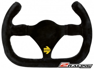 Semišový závodní volant Momo Model 27 /C plochý otevřený 270/0mm