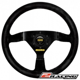 Semišový závodní volant Momo Model 69 tříramenný 350/39mm