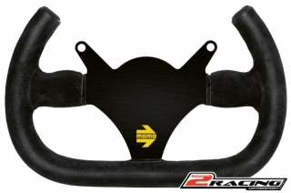 Semišový závodní volant Momo Model 101 plochý otevřený 290/0mm