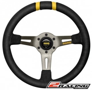 Semišový závodní volant Momo Drifting 330 tříramenný 330/90mm