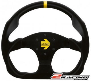 Semišový závodní volant Momo Model 30 plochý tříramenný 320/0mm