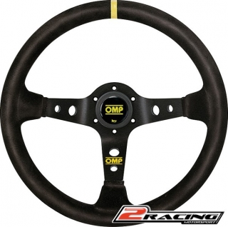 Semišový závodní volant OMP Corsica tříramenný 350/95mm