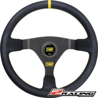 Kožený závodní volant OMP WRC tříramenný 350/70mm