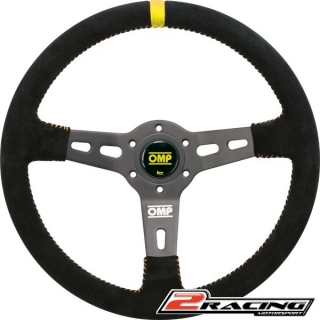 Semišový závodní volant OMP RS tříramenný 350/70mm