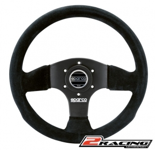 Semišový závodní volant Sparco P300 plochý tříramenný 300/0mm