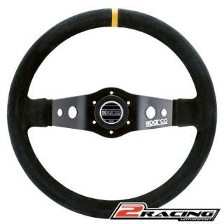 Semišový závodní volant Sparco R215 Safari dvouramenný 350/90mm