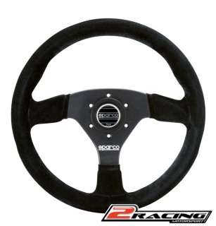 Semišový závodní volant Sparco R383 tříramenný 330/39mm