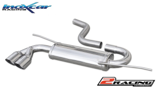 Zadní výfuk z nerezové oceli s koncovkou 2 x průměru 80 Racing Inoxcar racing OVAU.09.RA