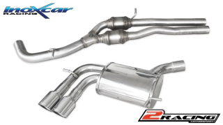 Central pipe společně ss tlumiče + Zadní tlumič koncovkou výfuku 2 x průměru 90 Racing Inoxcar racing OVAU.22S.RA