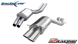 Stainless steel s tlumiče centre pipe + Zadní výfuk z nerezové oceli s koncovkou 2 x průměru 80 Racing Inoxcar racing OVA4.01.RA