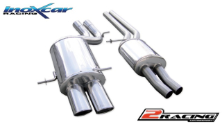 Stainless steel s tlumiče centre pipe + Zadní výfuk z nerezové oceli s koncovkou 2 x Oválná 90x70 mm Inoxcar racing OVA4.01.90