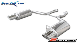 Zadní výfuk z nerezové oceli s koncovkou L+R Oválná 150x105 OBLIQUE Inoxcar racing OVA4.05.150