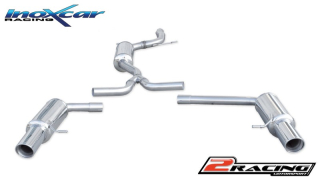 Central pipe společně ss tlumiče + Zadní tlumič s koncovkou o průměru100 X-RACE P+L Inoxcar racing OVAU.20S.XR10