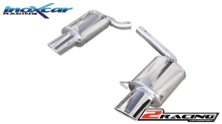 Zadní tlumič s oválnou koncovkou výfuku 150x105 mm OBLIQUE P+L Inoxcar racing OVAU.19.SB