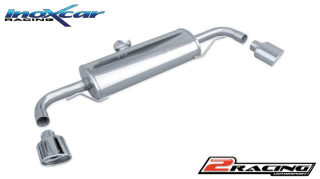 Stainless steel DUPLEX Zadní exhaust společně stail pipe Oválná 120x80 OBLIQUE Inoxcar racing TWAU.10.SB