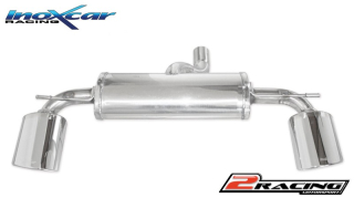 Zadní tlumič s oválnou koncovkou výfuku 150x105 mm OBLIQUE P+L Inoxcar racing MEA.05.150SB