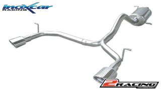 Stainless steel DUPLEX Zadní exhaust společně stail pipe Oválná 120x80 mm Inoxcar racing MEML.01.120