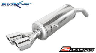 Zadní výfuk z nerezové oceli s koncovkou 2 x průměru 80 X-RACE Inoxcar racing PE208.01.XR80