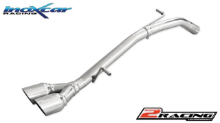 Zadní sportovní výfuk bez tlumiče s dvojitou koncovkou 80 Racing - diameter increased 63mm Inoxcar racing PE208.05.RA