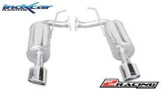 Zadní výfuk z nerezové oceli s koncovkou Oválná 120x80 OBLIQUE L+R Inoxcar racing MAZD.01.120