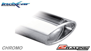 Zadní výfuk z nerezové oceli s koncovkou Oválná 120x80 OBLIQUE Inoxcar racing WGO.33.SB