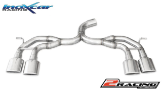 Zadní bez s tlumiče společně skoncovka 2 x Oválnáe 120x80 mm P+L - (to be installed as a kit společně sTCVW.04/TCVW.04S) - Rozteč 655mm (od vnitřního výstupu) Inoxcar racing WGO.47.120