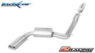 Central pipe společně ss tlumiče + Zadní tlumič koncovkou výfuku 2 x průměru 80 Racing Inoxcar racing OVVO.03.RA