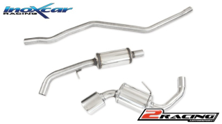 Stainless steel s tlumiče centre pipe + Zadní výfuk z nerezové oceli s koncovkou Oválná 120x80 mm Inoxcar racing LBME87.01.120