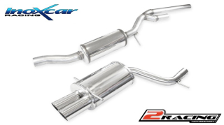 Stainless steel s tlumiče centre pipe + Zadní výfuk z nerezové oceli s koncovkou 2 X průměru 80 Racing Inoxcar racing OVA4.02.RA