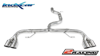 Zadní sportovní výfuk bez tlumiče s dvojitou koncovkou 80 Racing P+L Inoxcar racing AUS1.01.RA