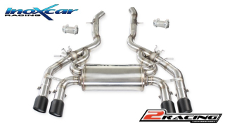 Zadní tlumič koncovkou výfuku 2x průměru 90 X-RACE BLACK MATT P+L + Valves assembly společně soriginal electric engines Inoxcar racing VALV.BMF87.02
