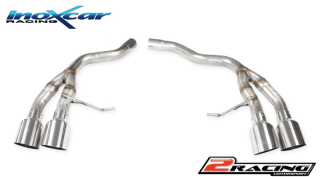 Zadní bez s tlumiče společně skoncovka 2 x průměru 100 Racing P+L Inoxcar racing POMA.02.RA