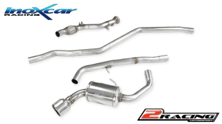 Stainless steel s tlumiče centre pipe + Zadní sportovní výfuk z nerezové oceli s koncovkou o průměru102 Inoxcar racing LBME87.01.102