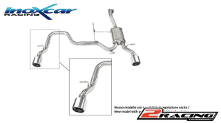 Zadní tlumič s koncovkou o průměru 90 P+L Inoxcar racing SUSW.04.90