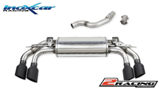 Zadní tlumič koncovkou výfuku 2 x průměru 100 Racing BLACK CERAMIC P+L + Valves assembly společně soriginal electric engines (For the assembly it is necessary to reverse the original support of the grommet) Inoxcar racing VALV.SQ2.10CBLACK