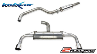 Central pipe společně ss tlumiče + Zadní tlumič s koncovkou průměr 100 Racing P+L Increased diameter pipe 76mm Inoxcar racing CATBACK.208