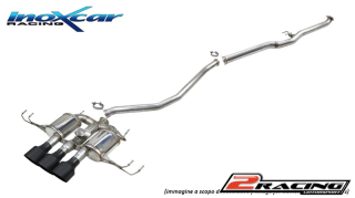 turbo centrale diretto + Terminale silenziato con uscite centrali 3 x průměru 114 Racing BLACK CERAMIC + Vavola con montaggio motorino elettrico di serie Inoxcar racing CATBACK.HOCI.11.114CBLACK