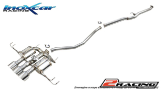 turbo centrale diretto + Terminale silenziato con uscite centrali 3 x průměru 114 Racing + Vavola con montaggio motorino elettrico di serie Inoxcar racing CATBACK.HOCI.11.114R