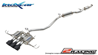 turbo centrale silenziato + Terminale silenziato con uscite centrali 3 x průměru 114 Racing BLACK CERAMIC + Vavola con montaggio motorino elettrico di serie Inoxcar racing CATBACK.HOCI.13.114CBLACK