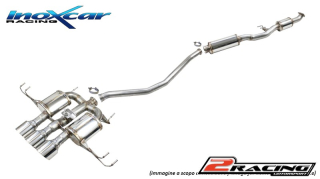 turbo centrale silenziato + Terminale silenziato con uscite centrali 3 x průměru 114 Racing + Vavola con montaggio motorino elettrico di serie Inoxcar racing CATBACK.HOCI.13.114R