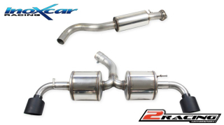turbo centrale silenziato + Adattatore + Posteriore 2 silenziatori con uscita průměru 114 Racing BLACK CERAMIC DX+SX Inoxcar racing CATBACK.TOYA.09.114CBLACK